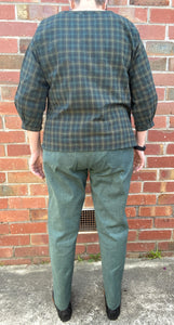Berserk Green Overdye denim Capri pants