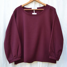 Load image into Gallery viewer, Berserk Burgundy Wool crepe Gather top