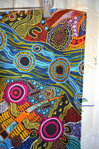 Aboriginal Art Tea Towel- Dingo and Kangaroo