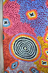 Aboriginal Art Tea Towel - Green Budgerigar dreaming