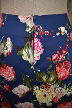 Load image into Gallery viewer, Berserk Navy Bouquet Stretch sateen pocket skirt