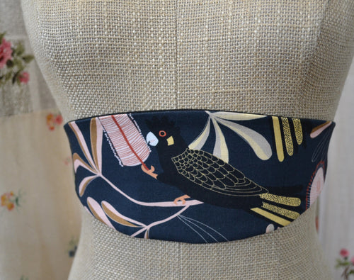 Black Cockatoo obi belt