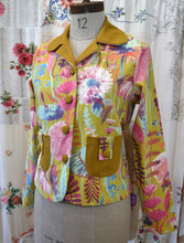 Load image into Gallery viewer, Berserk Mustard Ochre Floral Crop jacket