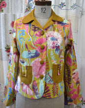 Load image into Gallery viewer, Berserk Mustard Ochre Floral Crop jacket