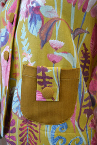 Berserk Mustard Ochre Floral Crop jacket