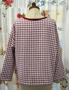 Berserk Kite top Grid spot Pink Wool flannel