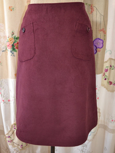 Berserk Burgundy cord pocket skirt with lining