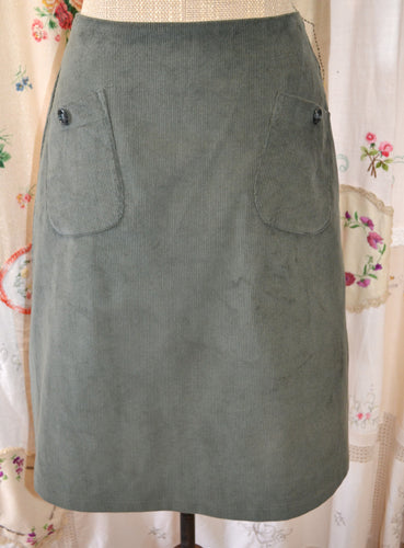 Berserk Sage Teal cord pocket skirt with lining