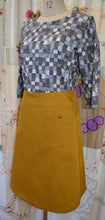 Load image into Gallery viewer, Berserk Mustard Ochre stretch pocket skirt