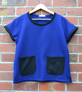 Berserk Rider vest in Royal Blue weave Wool