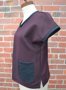 Berserk Rider vest in Aubergine Wool