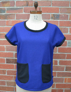 Berserk Rider vest in Royal Blue weave Wool