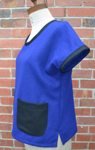 Berserk Rider vest in Royal Blue weave Wool