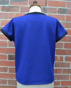 Berserk Rider vest in Royal Blue weave Wool