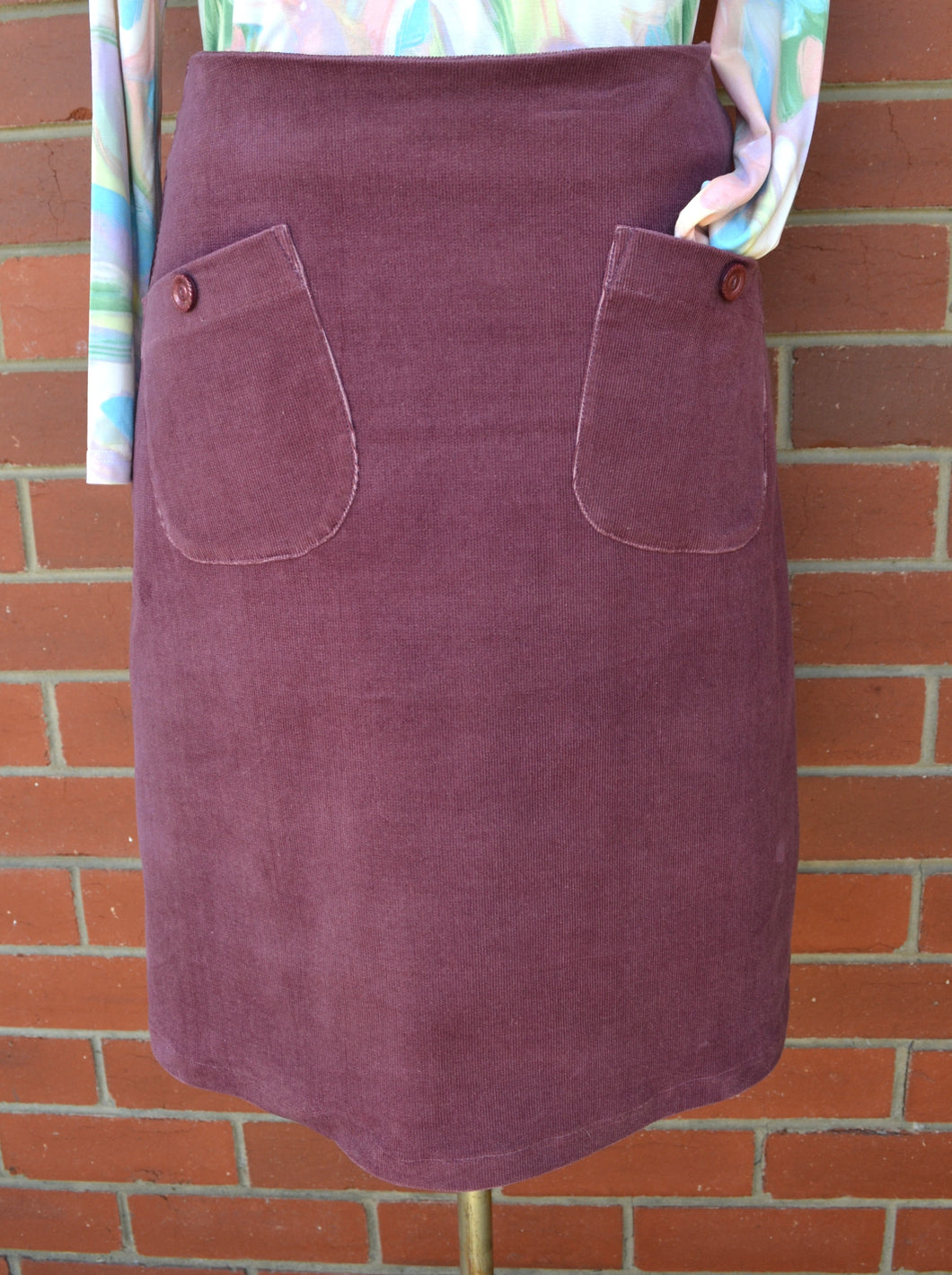 Berserk  Dusty  Pink corduroy pocket skirt with lining