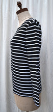 Load image into Gallery viewer, Berserk  Black &amp; White stripe Long sleeve T Shirt