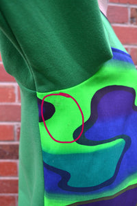 Berserk Linda Jackson panel Green Fleecy top