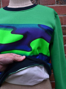Berserk Linda Jackson panel Green Fleecy top