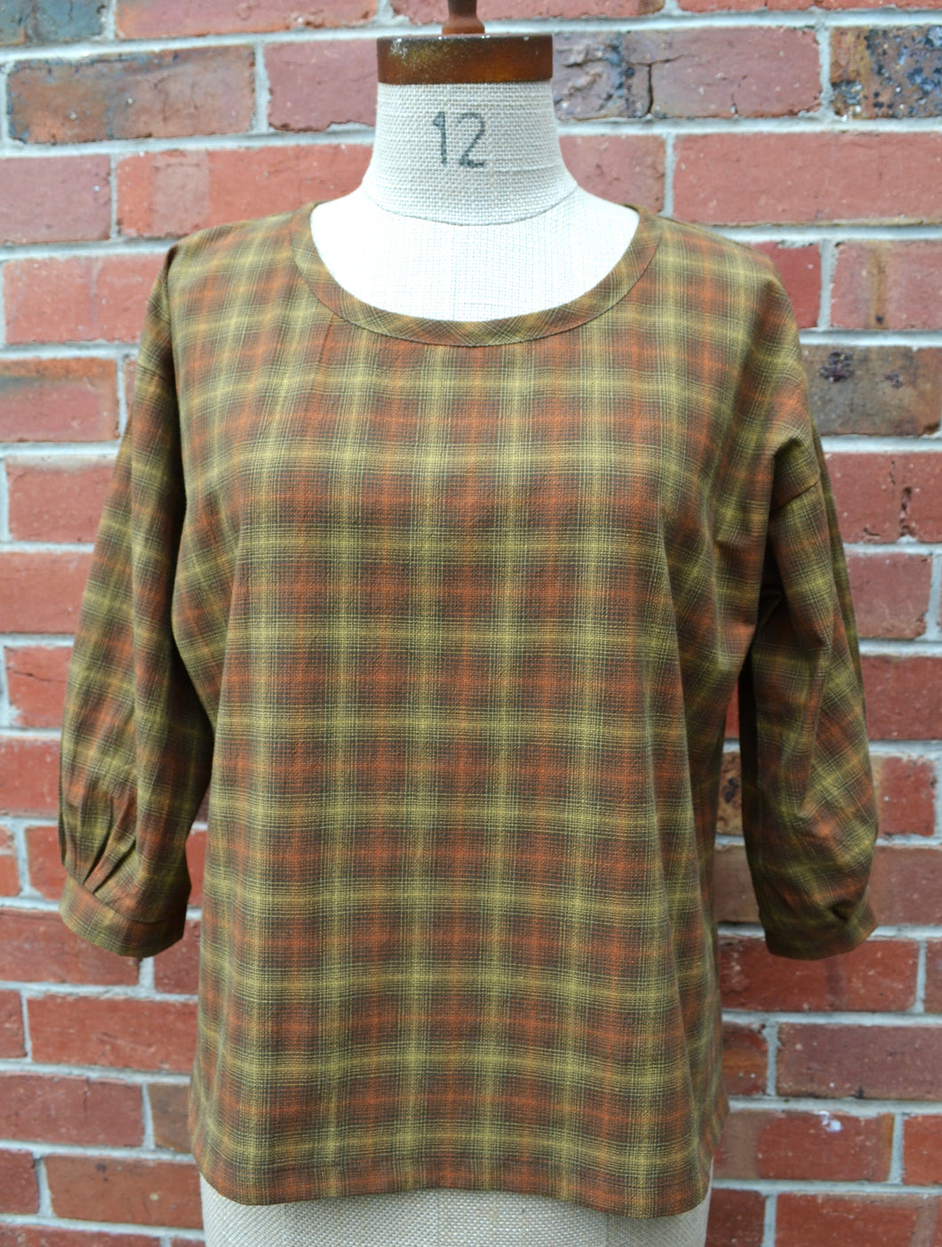 Berserk Ochre check poet top
