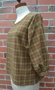 Berserk Ochre check poet top
