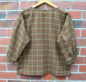 Berserk Ochre check poet top