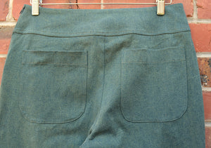 Berserk Green Overdye denim Capri pants