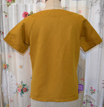 Load image into Gallery viewer, Berserk Mustard Linen Cotton Raglan top with buttons