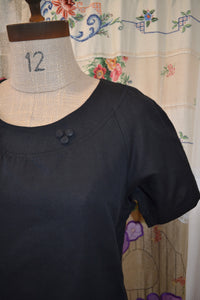 Berserk Black Linen cotton Raglan top with buttons