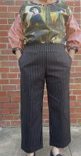 Load image into Gallery viewer, Berserk Black pinstripe viscose band pants