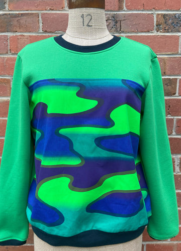Berserk Linda Jackson panel Green Fleecy top