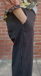 Berserk Black pinstripe viscose band pants