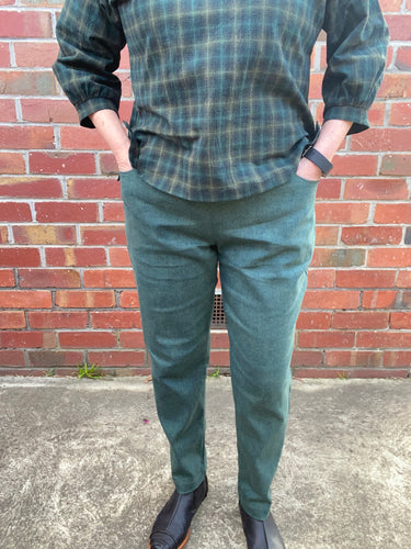 Berserk Green Overdye denim Capri pants