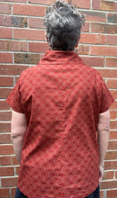 Load image into Gallery viewer, Berserk Roll neck top in Rust Japanese Lattice