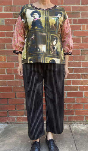 Berserk Black pinstripe viscose band pants
