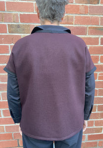 Berserk Rider vest in Aubergine Wool