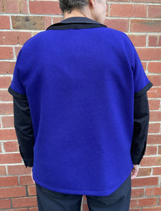Berserk Rider vest in Royal Blue weave Wool