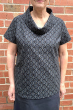 Load image into Gallery viewer, Berserk Roll neck top in Black Japanese Lattice