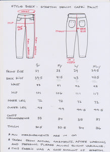 Berserk Green Overdye denim Capri pants