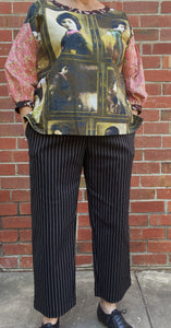 Berserk Black pinstripe viscose band pants