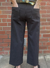 Load image into Gallery viewer, Berserk Black pinstripe viscose band pants