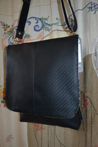 Marlin Weave texture Black bag