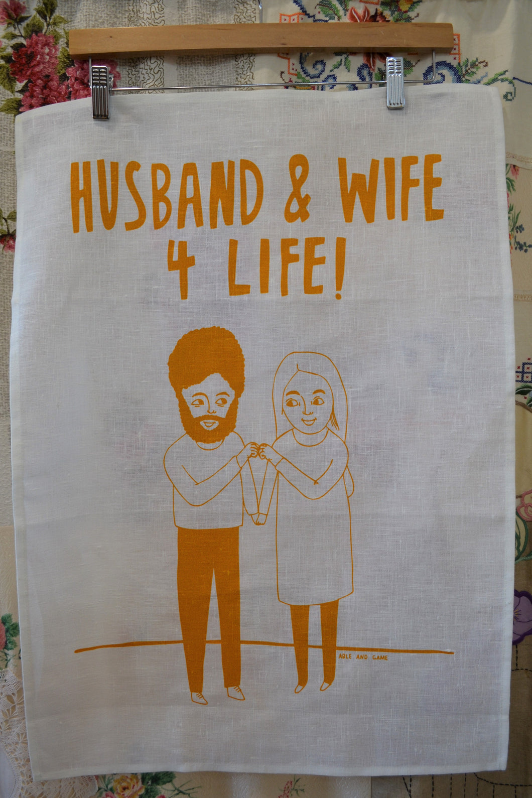 Husband and Wife  tea towel