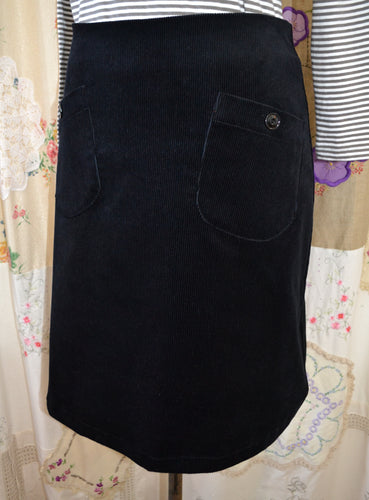 Berserk Black stretch cord pocket skirt with lining